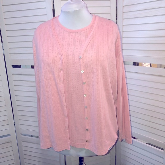SOLD*** NOT FOR SALE*** Karen Scott II cotton pink sweater vest tank top sleeve - Picture 2 of 10